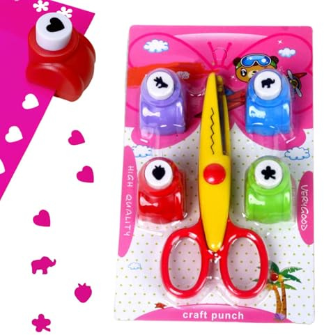 Perforatrici di carta – apprendimento creativo e divertente, set di forbici artigianali per enfnts | set di forme di perforazione artigianale, punzoni per scrapbooking per enfnts creativi,