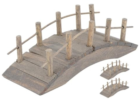 Vaguelly 3pcs Wooden Miniature Arch Bridge for Fairy Garden Zen Decor Outdoor Zen Bridge for Dollhouse Garden Scene Miniature Bonsai