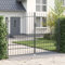 Brokky 42008849 Cancello da Giardino con Punta a Lancia Doppio Battente Grigio 200x300 cm Acciaio Cancello da Giardino,Cancelletto da Giardino,Cancello per Recinzione