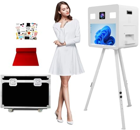 Aookely DSLR Photobooth Maschine, 21,5 Zoll Touchscreen Fotobooth, Portable Selfie Fotokabine Fotobox für Selfie Hochzeit Partys Verleih