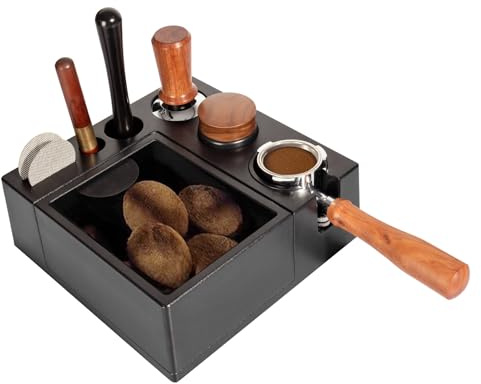 Guolich Detachable Espresso Tamping Station Black Espresso,7 in 1 Tamper Station Fit for Storage 51/53/58mm Espresso Tamper,Distributor, Portafilter & Puck Screen Accessories