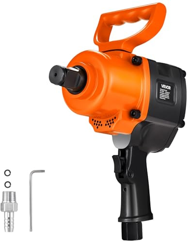 VEVOR Avvitatore a Percussione Pneumatica da 1 pollice, Avvitatore ad Impulsi Pneumatico Doppio Martello, Coppia Inversa max. 1626 Nm, 6 Velocità da 4600 giri/min per Riparazioni Manutenzione