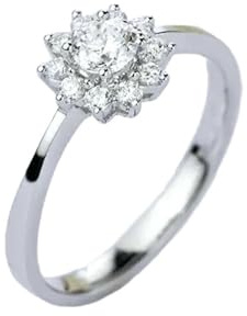Whoiy 0.3ct Diamant Ringe Damen Weissgold 750, Elegant Trauring 18 Karat Echt Hochzeitsringe Eheringe Echt Gold für Frauen Gr. 52 (16.6)