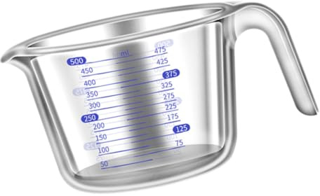 BIUDECO Misurino da Cucina in Vetro Resistente al Calore con Scala Chiara Tazza per Latte e Olio per Miscelazione e Dolci