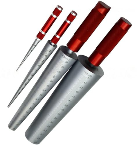 Tidevib Set di misuratori di apertura con misura del diametro interno conico conico, per spessori conici in acciaio inossidabile da 1-6,5 mm, 3-15 mm, 15-30 mm, 30-45 mm