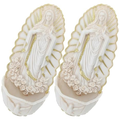 JECOMPRIS Acquasantiera da Parete 2 Pezzi Guadalupe Decorazione Sospesa la Casa Ornamento D’ingresso Benedetto per Prima Comunione e Spazio Religioso