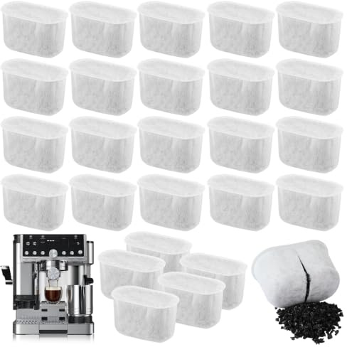 24 Pack Water Filter Inserts, Coffee Machine Water Filter, Activated Carbon Replacement Coffee Filter Compatible with Ninja Luxe Cafe & Keurig Models