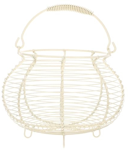 VALICLUD Cesta de Alambre de Hierro de Color Blanco para Guardar Frutas y Huevos Construcción Resistente y Diseño Fácil de Almacenar para Cocina u Oficina