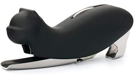 CKB Ltd® - Abrebotellas/sacacorchos para camareros profesionales Cat Design; abridor de botellas de vino | acero inoxidable con mango de silicona negra y cortador de cápsulas | diseño novedoso.