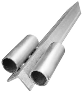 BAUZAUNWELT Bauzaun Erdhülse 10er Set – Einschlaghülse mit 2 Aufnahmen für Mobilzäune – stabile Befestigung für Bauzaun Absperrungen auf unebenem Gelände