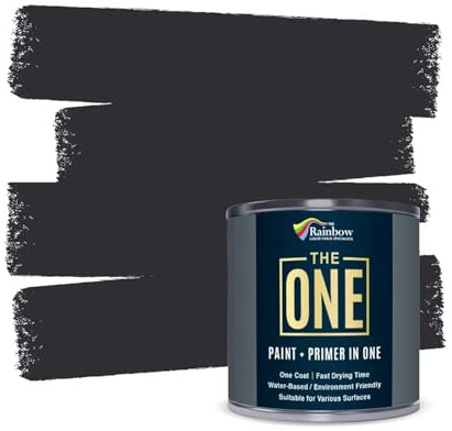 THE ONE All-In-One Paint & Primer - Charcoal Gloss, 2.5 L | Multi-Surface 1 Coat Formula | Easy Indoor & Outdoor Decorating for Home & Garden Walls, Floors & Furniture | Water-Based & Low VOC