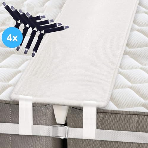 Cale de matelas avec bande de fixation de lit - Pont d'amour 200x20x7cm T pièce - Double fixation pour sangle d'arrimage corrige le glissement du matelas et fonctionne à l'écart des coutures - Cales