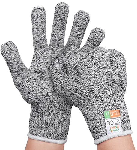 Lymaha Gant Anti Coupure, Sécurité Niveau 5 Protection-Cuisine, Norme EN 388 Jardinage Résistants Aux Coupures Pour L'écaillage D'huîtres, Le Soudage (Blanche-XL)