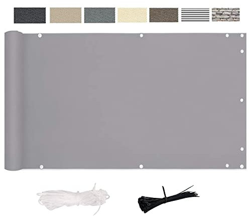 CHENG BalkonSichtschutz SeitenSichtschutz 80x1000cm, Balkonverkleidung Wind- und UV-Schutz, Wetterbeständiges und pflegeleichtes für Balkongeländer, Terrasse & Garten