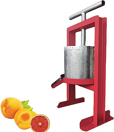 HACSYP Fruchtpresse Obst-Apfelweinmühle, Fasskäse aus Edelstahl, manuelle Fruchtweinpresse, Traubenpresse for Auspressen von Saft aus Gemüse/Obst