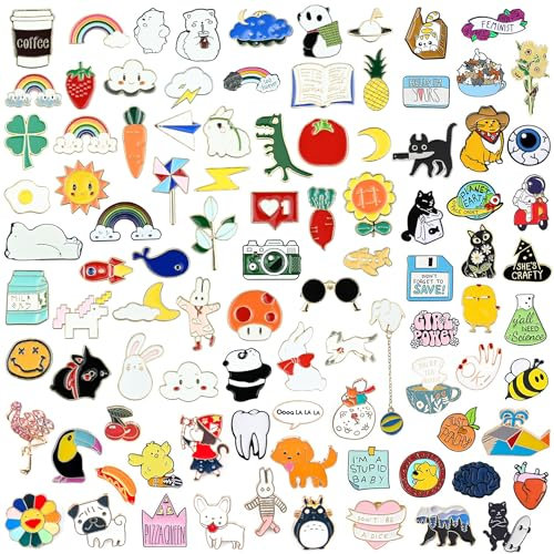 Lot de 50 broches mignonnes en émail pour sacs de fête, épingles en émail de dessin animé pour enfants, garçons et filles, broches mignonnes en métal pour sacs à dos, vestes, casquettes (style
