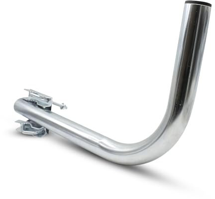 DOJA Barcelona | Support d'Antenne en L pour Balcon | Pack 1 | Mat Antenne | L42x H27x38cm | Acier Galvanise | Accessoires De Fixation | Pour Support Mural TV, Antenne TV Exterieure, Parabole