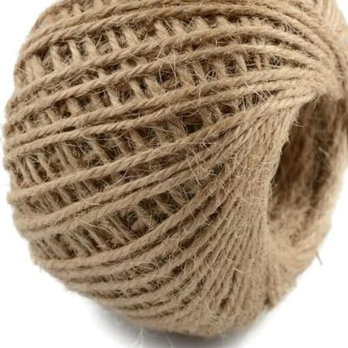 CIVIOOH 1MM 2MM Natürliche Vintage Jute Seil Schnur String Twine Sackleinen DIY Handwerk Verpackung Jute Hanf Gartenarbeit Hochzeit Party Dekoration