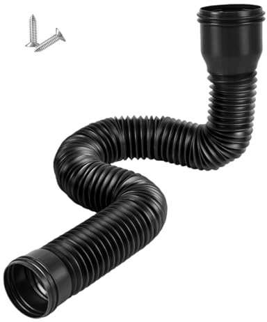 Canalones de bajada para desagüe de canalones, alargador de tubo de bajada, juego de ampliación flexible para la mayoría de bajantes, color negro