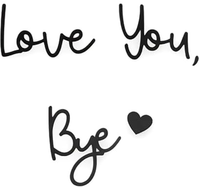 Love You Bye Sign, Love You Bye Above Door Sign, Modern Black Letter Mark, Wooden Entryway Wall Art for Hallway Stairs, Wall Decoration for Valentines Wedding Thanksgiving Decorations (Black)