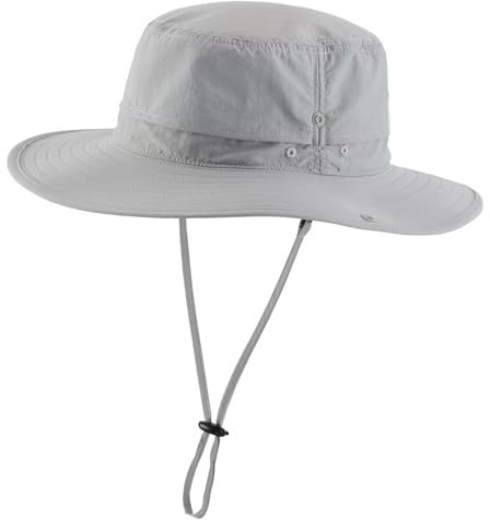 Sonnenhut UV Schutz 50 Herren Fischerhut Herren Breite Krempe Safarihut Atmungsaktiver Sommerhut Faltbar Wasserdichter Leichter Mesh Boonie Hat (DE/NL/SE/PL, Alphanumerisch, Einheitsgröße, Hellgrau)