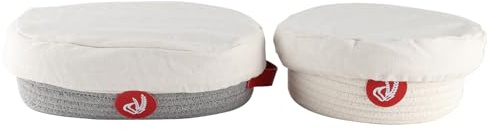 Gzsekken Banneton Proofing Basket Set of 2, 9 Inch Round & 10 Inch Oval Sourdough Proving Basket with Linen Cloth Liner, Cotton Rope Bread Proofing Baskets for Professional and Home Bakers
