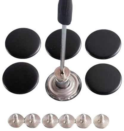 Wambere 10 Stück Jeansknopf Ohne Nähen 17mm Verstellbare Hosen Ersatz Knöpfe Jeans Knöpfe mit Schraubendreher Abnehmbare Button Pins Jean Hosenknöpfe für Jeans Kleidung Hosen Taschen,Schwarz B