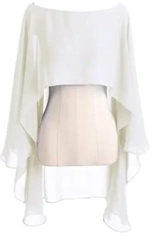 PSNKLMM Capa de gasa for mujer, bolero, chaqueta de novia for boda o noche(Beige)