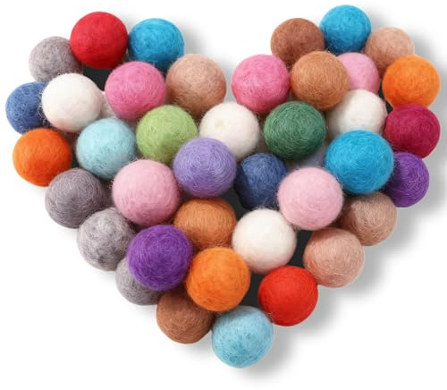 50 Bunte Filzkugeln Pompons zum Basteln Flauschig und Elastisch | Filzkugeln zum Aufsaugen von Flusen und Losen Fäden aus der Kleidung zum Vorbeugen von Falten und zum Basteln
