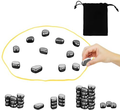KOQAIIZ Juego Imanes Cuerda, Juego de Mesa con Piedras Imanadas, Ideal para Viajes, Fiestas y Reuniones Familiares
