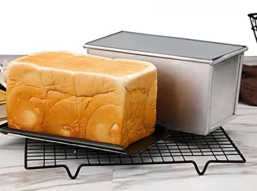 TA BEST Pullman Moule à pain avec couvercle en acier aluminium anti-adhésif de qualité commerciale avec couvercle (25,4 x 10 x 11,2 cm)
