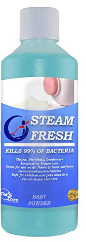 Steam Fresh Steam Cleaner Detergent Floor Cleaner Liquid Mop Solution 500ml | Baby Powder Fragrance - Steam detergent for hard floors, compatible steam machines, cuts grease and deodorises