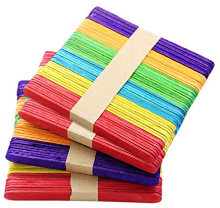 NUOBESTY 4tasche Holz-bastelstäbe Farbige Diy-holzstäbe Eis Am Stiel-bastelstäbe Aus Holzmaterialien Glatte Oberfläche Pro Beutel Für Kindergartenprojekte Gruppenaktivitäten Und Lagerbastel