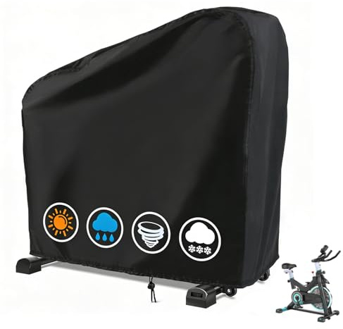 Rilime Exercise Bike Cover,Upright Cycling Cover Stationary Bike Covers Outdoor Storage Waterproof Dustproof Bicycle Cover Well-Suited for Indoor and Outdoor Fitness