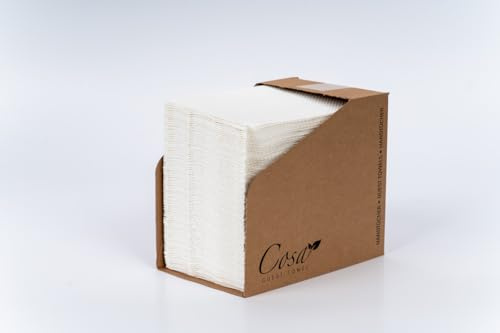 Mank Einweghandtücher COSA, Papier Tissue 4-lagig, weiß 49 x 30 cm, in Folie oder im praktischem Dispenser, Einmalhandtücher, passende Handtuchspender auch erhältlich (100)