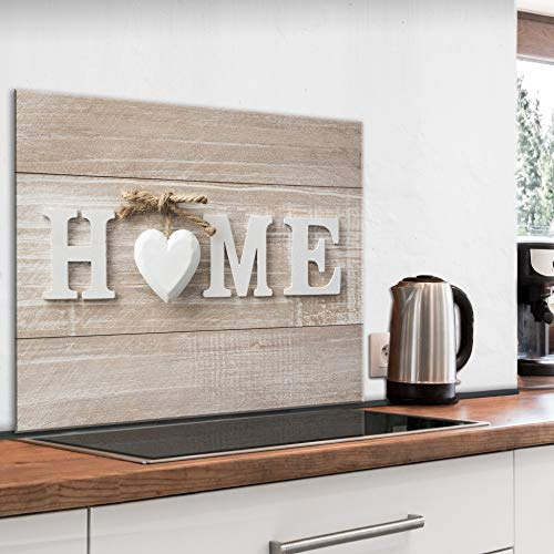 murando Glass Splashback for Kitchen Backsplash Cooker Protector | Tempered Glass Decorative Wall Art Panel Heat Resistant Graphic 80x60 cm / 32x24 Home Wood