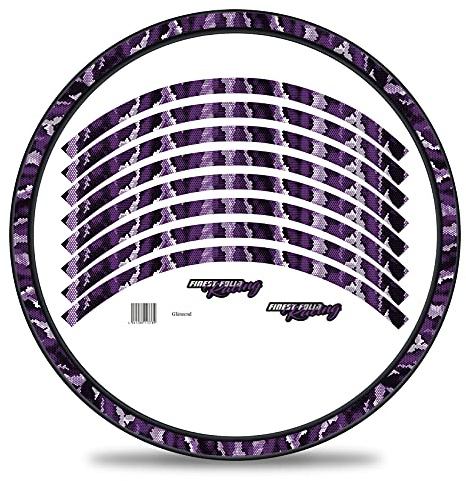 Finest Folia 16-teiliges Set Felgenrandaufkleber Sticker für Fahrrad Felgen im Camouflage Design Komplett Set für 27 29 für Ebike Rennrad Mountainbike MTB Laufrad
