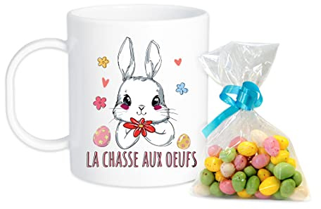 Mug incassable Pâques 7 personnalisable avec bonbons