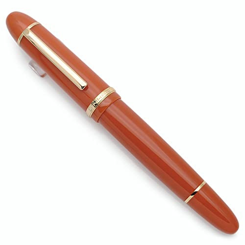JINHAO X159 Harz Füllfederhalter mit Tinte Konverter (Extrafeine Feder, Orange Rot mit Gold Clip)