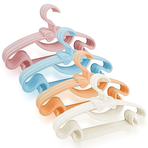 Magrimaxio 40 Pezzi Grucce Appendiabiti 4 Colore, Grucce Neonato Antiscivolo 29.7cm, Appendiabiti Bambini Plastica, Appendini Bambini Unisex, Hanger per Guardaroba Neonati