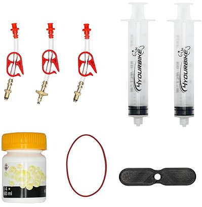 4YourBike Entlüftungskit Bremsenentlüftungsgerät Fahrrad mit Bremsflüssigkeit DOT 60ml I Bremsen entlüften I Fahrrad bremsen Entlüftungskit I Sram Set
