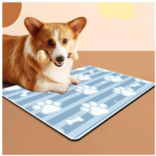 Hundematte für Futter und Wasser, mit wasserdichter Gummi-Rückseite, keine Flecken, schnell trocknende Haustier-Futtermatte für unordentliche Trinker, A-40 x 60 cm