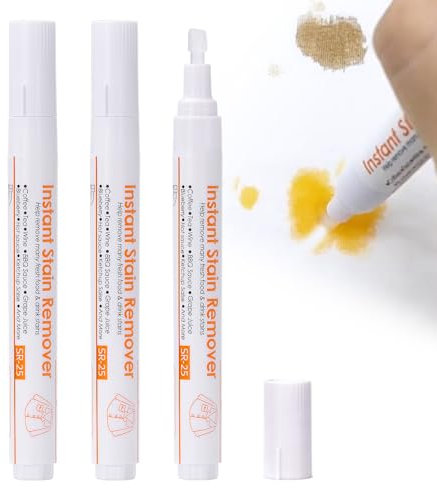 Instant Stain Remover Pen, Stain Remover for Clothes - Remove 100+ Household Stains, More effective stain removal, Quick Drying, Travel & Pocket Size (3PC)