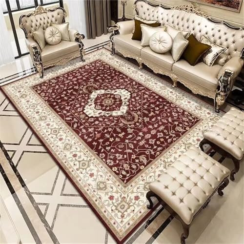 RUGMRZ Ornamente Teppich Jungen Roter Restaurant Festliche Matte Nicht verblassen rutschfest Bedroom Carpet Fleckerlteppich 100X200CM
