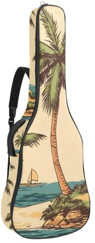 Tasche für Akustikgitarre in voller Größe, 1 cm dicke Polsterung, wasserdicht, 101,6 cm, 104,7 cm, 106,7 cm, Kätzchen mit Hexenhut, Regenbogen und Süßigkeiten, Mehrfarbig 05, 42.9x16.9x4.7 in,