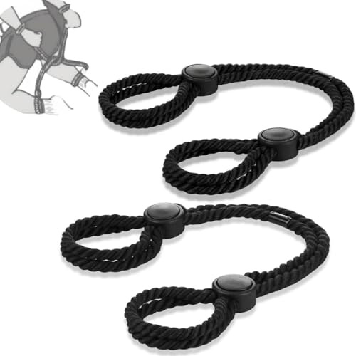 TAUOE Tobillera de Cuerda de Algodón, Ajustable, Juguetes de Juego para Parejas, Color Negro