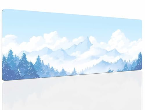 Tapis de Souris Hiver, Tapis Souris XXL, 1600x800x4mm Tapis de Bureau Gaming AntidéRapant, Tapis Bureau étanche, sous-Main pour Clavier et Souris, Mouse Pad Mat, pour Gamer, Ordinateur, Pc 1333