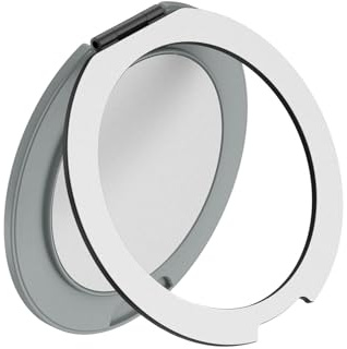 360 Spin Ultra Thin Cell Grip Ring Phone Stand,Cell Phone Grip Stand Finger Ring.Ring Desk Holder Stand Compatible with iPhone All Smartphones. (silvery)