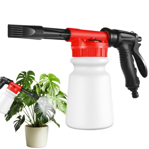 Canon à mousse de voiture, pulvérisateur à mousse de jardin | 1 L pour lavage de voiture - Canon à mousse sous pression à la main - Se fixe à n'importe quel tuyau pour une utilisation domestique et
