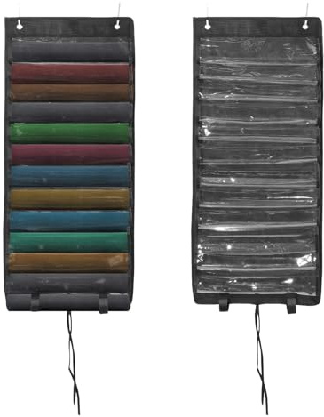 2Pcs Playmat Tube Storage Bag with 13 Pocket, Space Saving Hangable Playmat Holder With Transparent Slot, Portable Organizer Case for TCG/RPG Play Mat, Transparent PVC Protection for Wall Door